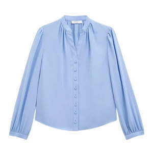 Hobbs London Light Blue Peony Blouse